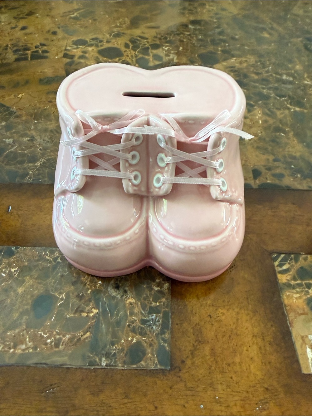 Pink Ceramic Baby Shoes Coin Bank - Kids Shoes